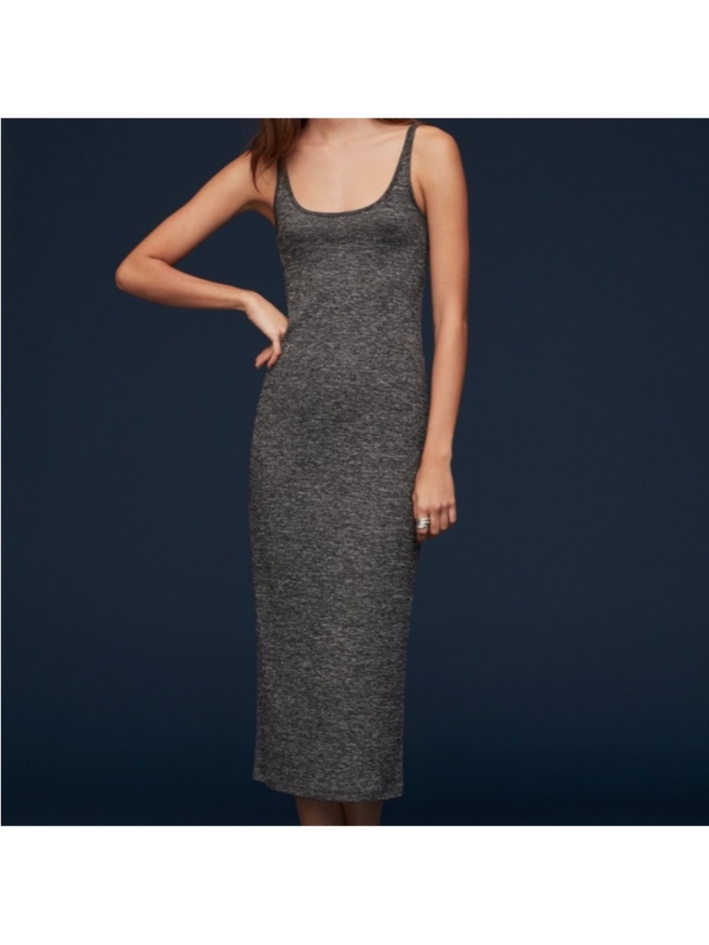 Babaton Aritzia Women’s XXS Midi Tank Dress Freddie‎ Heather Gray Minimalist